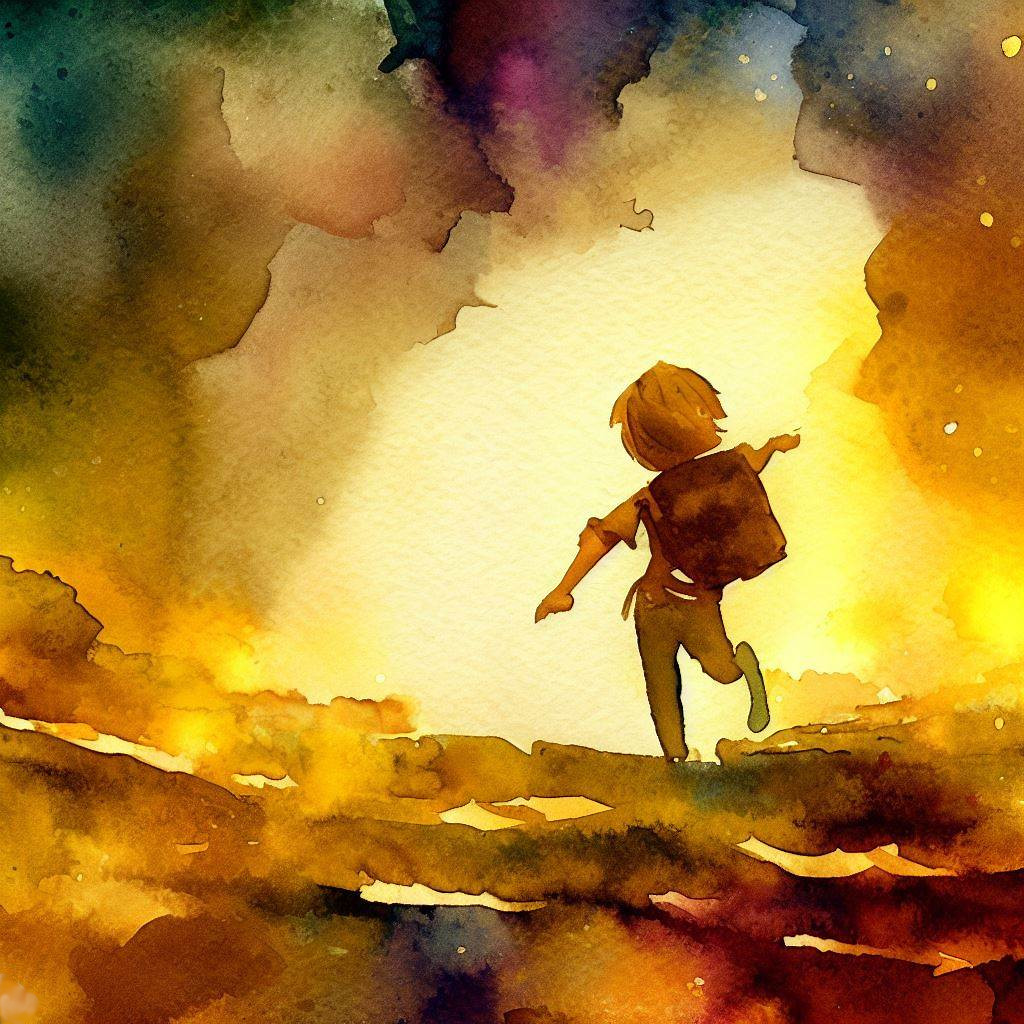 the quest begins gold watercolor